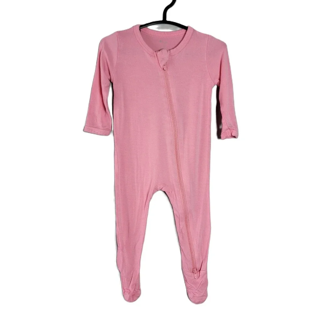 Kyte Baby Bamboo Pink Footed Pajamas Sleepsuit Long Sleeve‎ Zipper 3-6 Months
